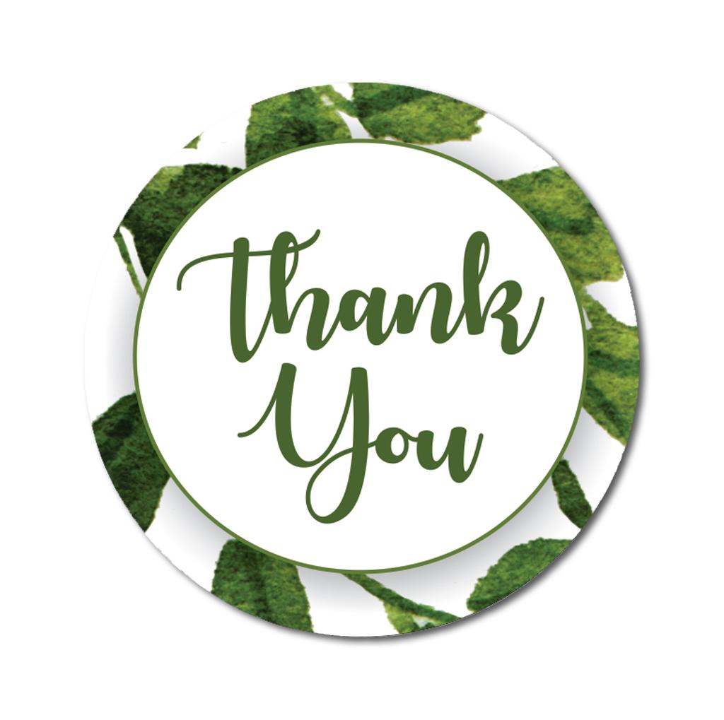 Darling Souvenir Personalized Floral Border Elegant 1.6 Inches Round Thank You Stickers DIY-45