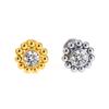 Diamond-Inlaid Stainless Steel Lip Stud Piercing Earring - 1.2*6/8mm