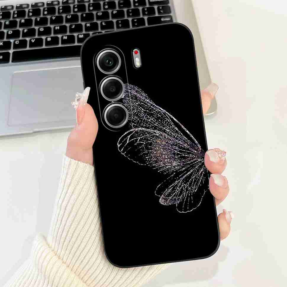For Tecno Camon 40 Pro 5G Case Fashion Flower Cute Rabbit Soft Silicone Cover For Tecno Camon 40Pro 5G 6.78" Bumper Phone Cases