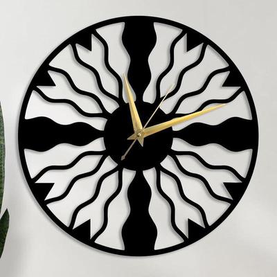 Pattern Metal Wall Clock  Designer Stylish Clock for Living Room, Bedroom, Office, Kitchen, Home and Hall, Antique Big Size Wall Watch for Home Decor