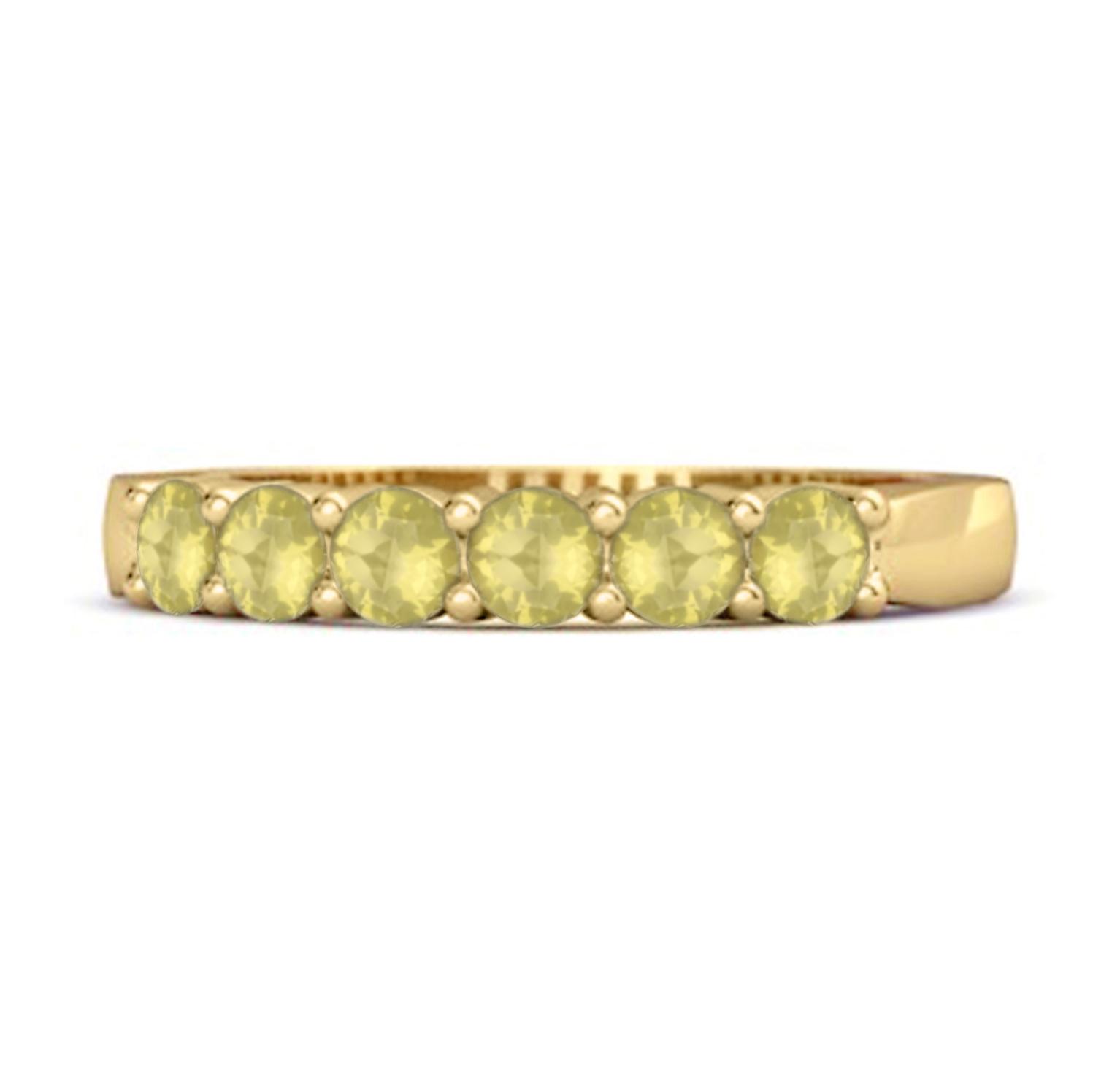 

Lemon Quartz Half Eternity Band Ring -925 Sterling Silver Gold Vermeil 6.5 жовтий/золотий