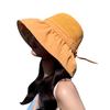 Women's Big Brim Sunscreen Breathable Sun Visor Bucket Hat with Sweet Bowknot