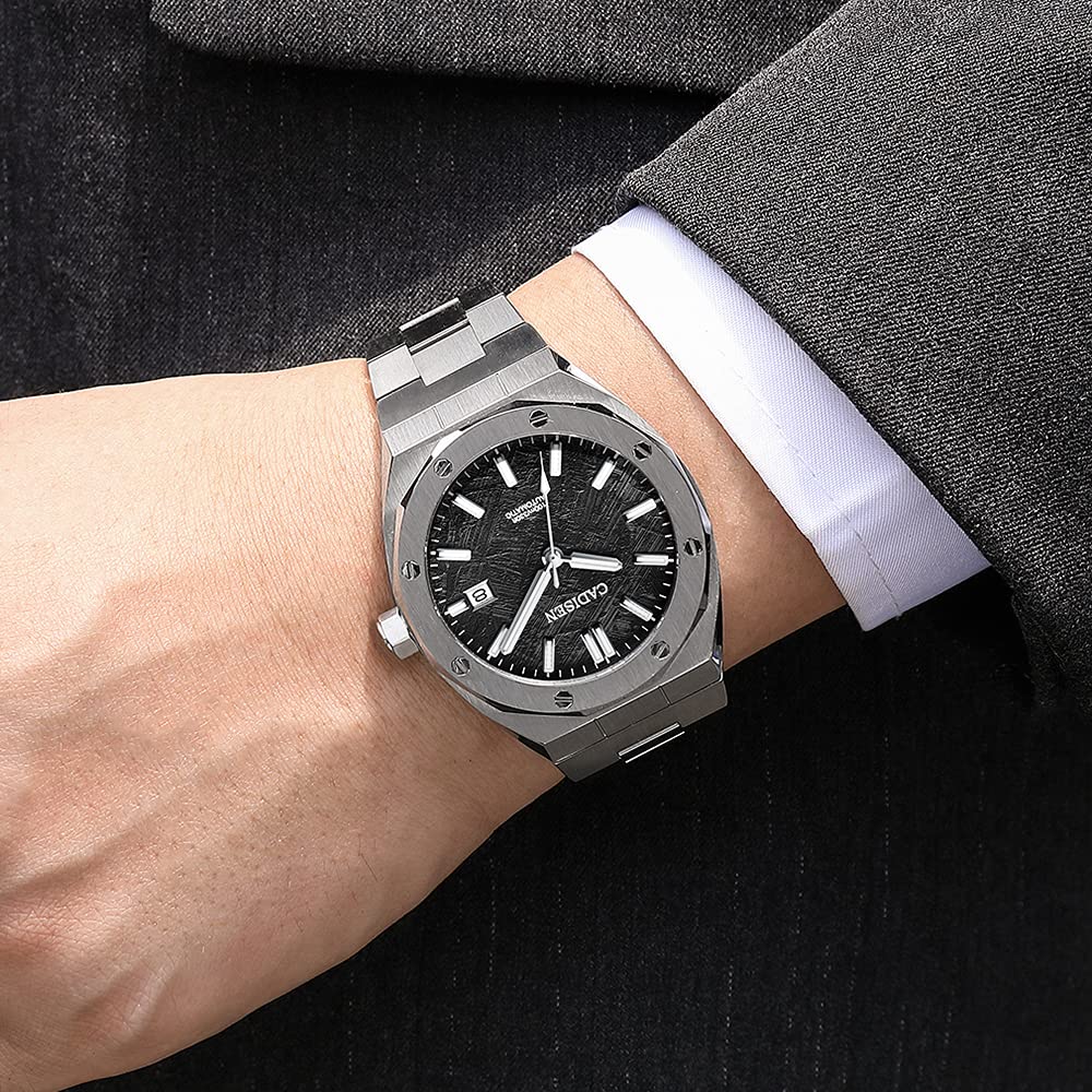 CADISEN Herren Royal Oak Automatik Uhr, Hergestellt in Japan mit MIYOTA 8215 Uhrwerk, Deutscher Designer, Retro-Stil, Taucheruhr, 10 ATM Wasserdicht