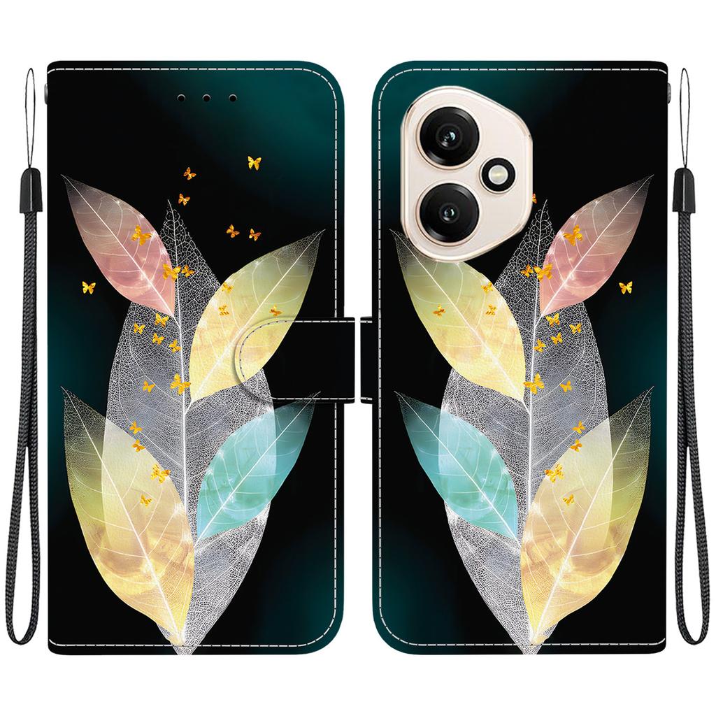 For Honor 400 5G (Global) Case Pattern Printing Leather Flip Wallet Phone Cover with Lanyard