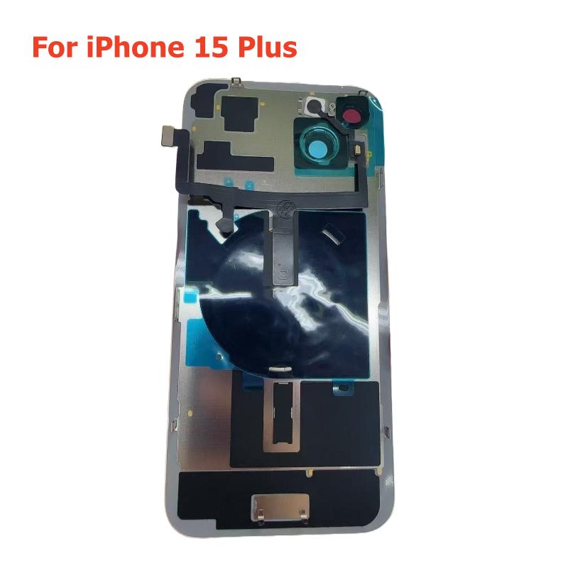 Для iPhone 15 Pro Max 15Plus 15Pro Замена заднего стекла Задняя крышка корпуса с беспроводным шлейфом Металлическая пластина Часть