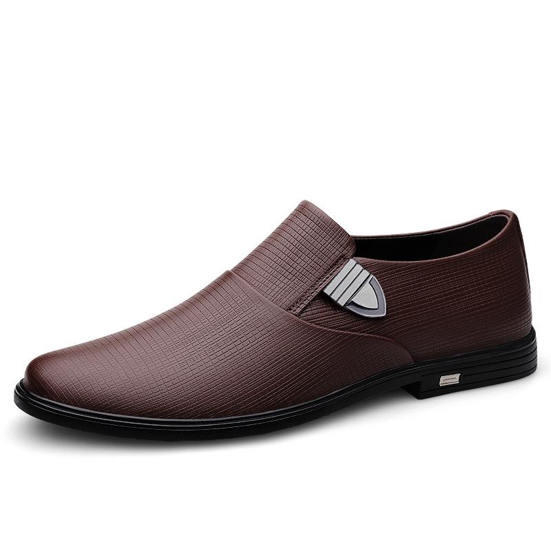 Men s Genuine Leather Slip-On Loafers - Breathable, Round Toe, Spring Casual Business Formal Shoes 37
