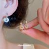 Texture Zircon Circle Ear Buckle Women's Simple Design Sense Personality Exquisite Earrings Design Sense Fashion Versatile Earrings