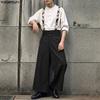 INCERUN Herren Druck Hosenträger Reißverschluss Taille Lässig Weite Beine Overalls Hose Streetwear