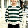 Boys Girls Striped Long Sleeve Crewneck Sweatshirt Casual Comfortable Pullover for Fall and Winter