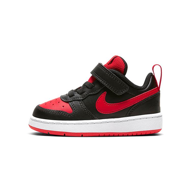 

New Nike Court Borough Low 2 Slip-Resistant Cushioning Wear-Resistant Mid-Top Skateboard Shoes Black Red Infant And Toddler BQ5453-007 22