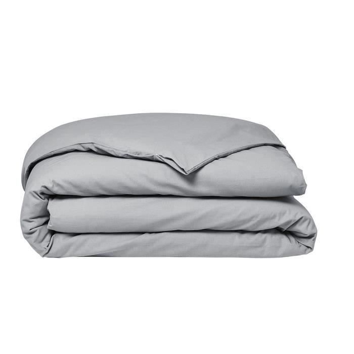 TODAY Essential Duvet Cover - 140 X 200 Cm - 1 Person - 100% Plain Cotton - Steel