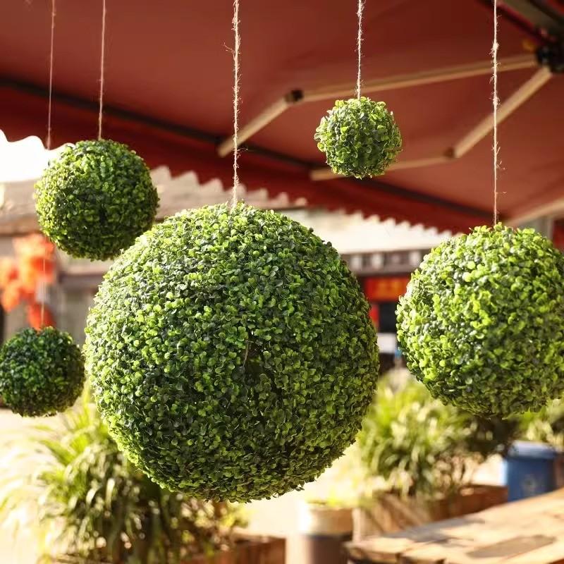 Odorata Simulation Aglaia Grass Ball Artificial Green Plant For Decor Outdoor