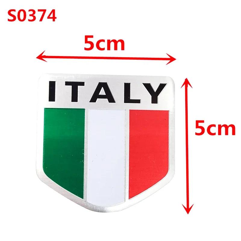AAACN1 3D Aluminum Italy Italian Flag Adhesive Emblem Badge Car Sticker Motorcycle Decal For Alfa Romeo Fiat Ferrari Honda Suzuki BMW