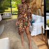 Sexy Ruffled Print One-sleeved Off-the-shoulder Dress