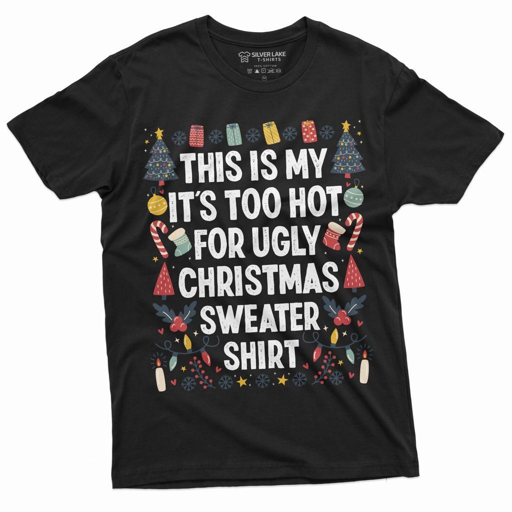 Christmas Ugly Sweater Christmas Costume Funny Xmas T-Shirt Mens Womens Tees Top Xmas Party Tee