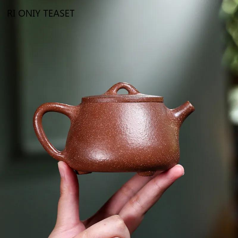 230ml Authentic Chinese Yixing Purple Clay Teapots Famous Artists Handmade High Stone Scoop Tea Pot Kettle Zisha Tea Set Teaware