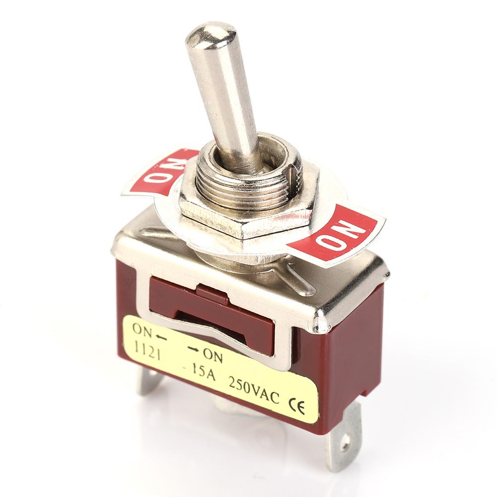 5 Stück Ein Ein SPDT Kippschalter 12mm 3-polig 2 Positionen 15A 250V