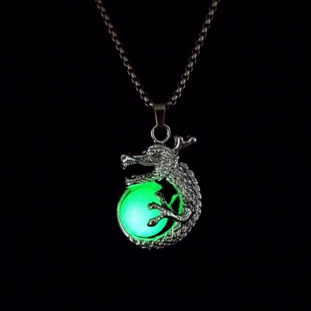Punk Style Halloween Necklaces Dragon Hip Hop Neck Chains Cool Luminous Pendant Necklace  Women Men