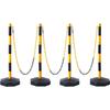 Adjustable Traffic Delineator Post Cones, 4 Pack, Traffic Safety Delineator Barrier with Fillable Base 8FT Chain, for Traffic Control Warning Parking