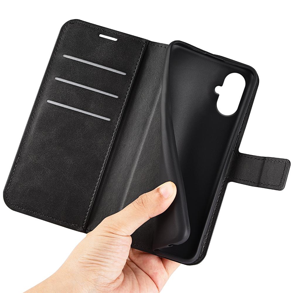 For Samsung Galaxy A06 5G Stand Case Anti-Scratch Calf Texture Leather Phone Cover