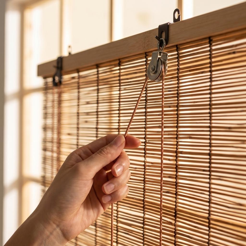 Wall Decoration Ceiling Straw Curtain, Cross-border Partition, Lifting  Curtain, Roller Blind