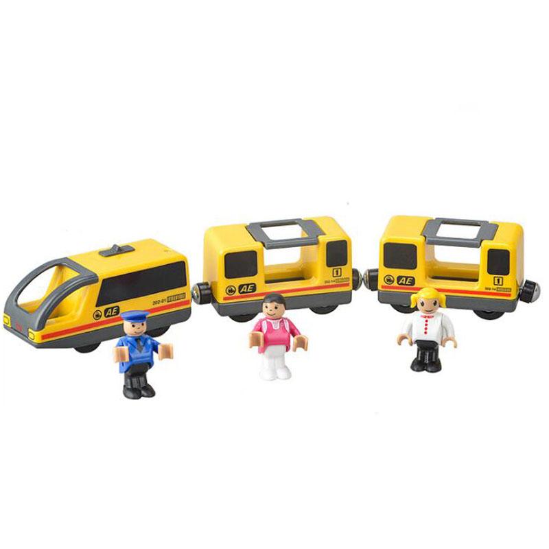 Kids Electric Train Toys Set Train Diecast Slot Toy Fit Standard Wooden Train Track Railway Gift For Children