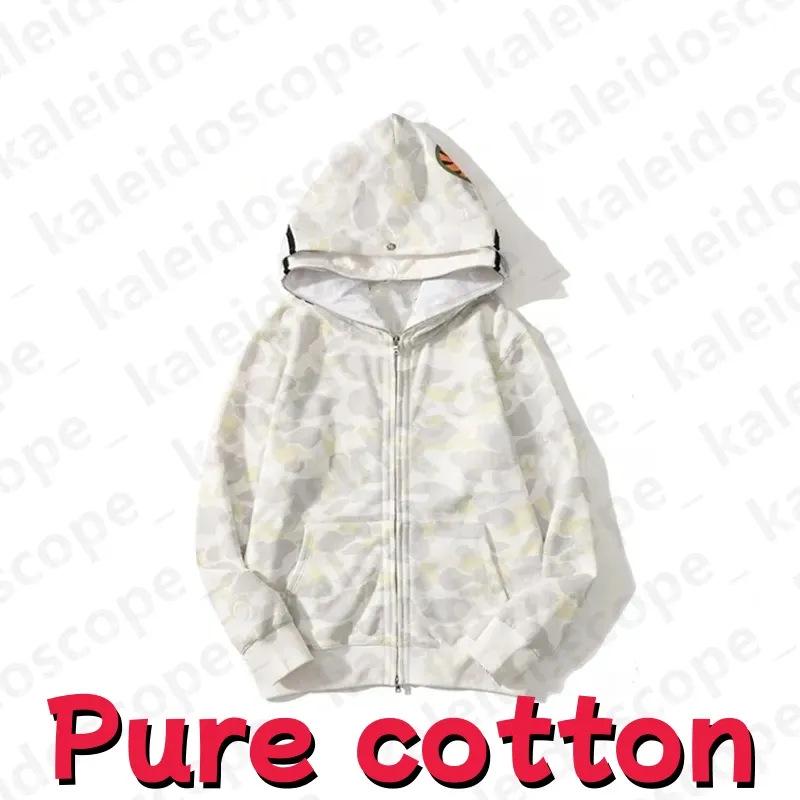 In-Stock Luminous Shark Head Camouflage Double Hood Sweatshirt - Unisex Fleece-Lined Autumn/Winter Outerwear