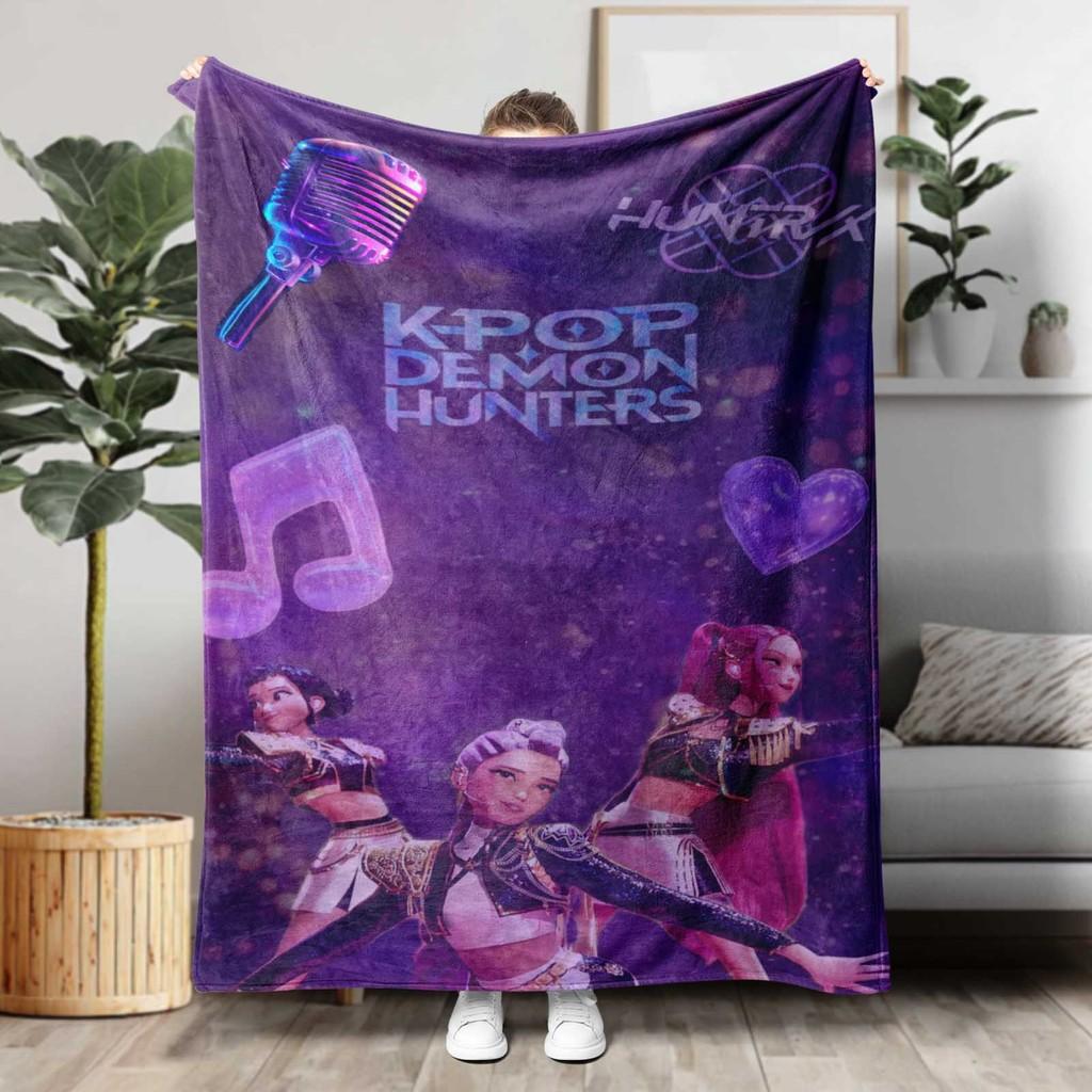 Kpop Dämonenjäger Flanelldecke Kuschelig Große Größe Weich Warm Cartoon Für Schlafzimmer Wohnzimmer Büro Nickerchen Reisen Camping