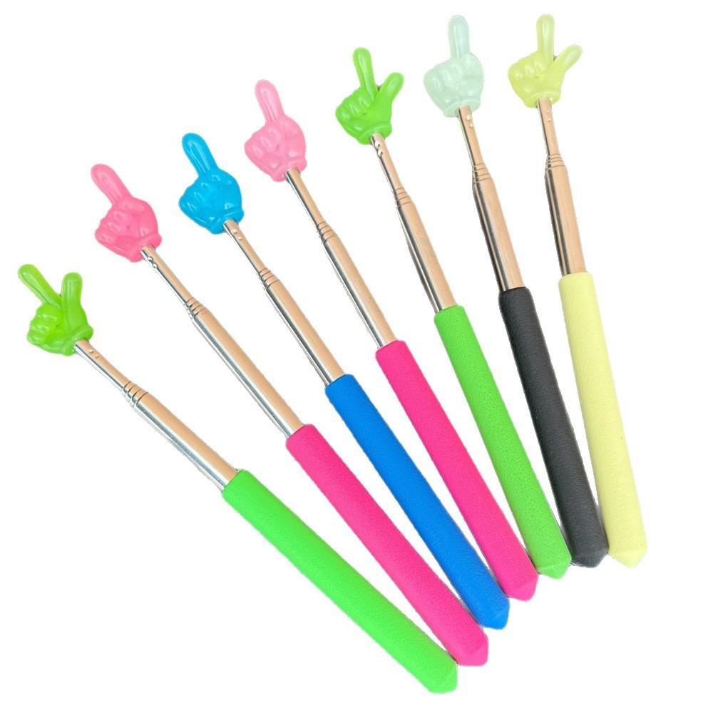1 Piece of Luminous Retractable Finger Reading Stick, Colors Are Random, Luminous Finger Stick for Reading At Night, Teacher s Guide for Home Use