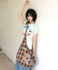 Waikei Star Check Applique Shoulder Bag Brown