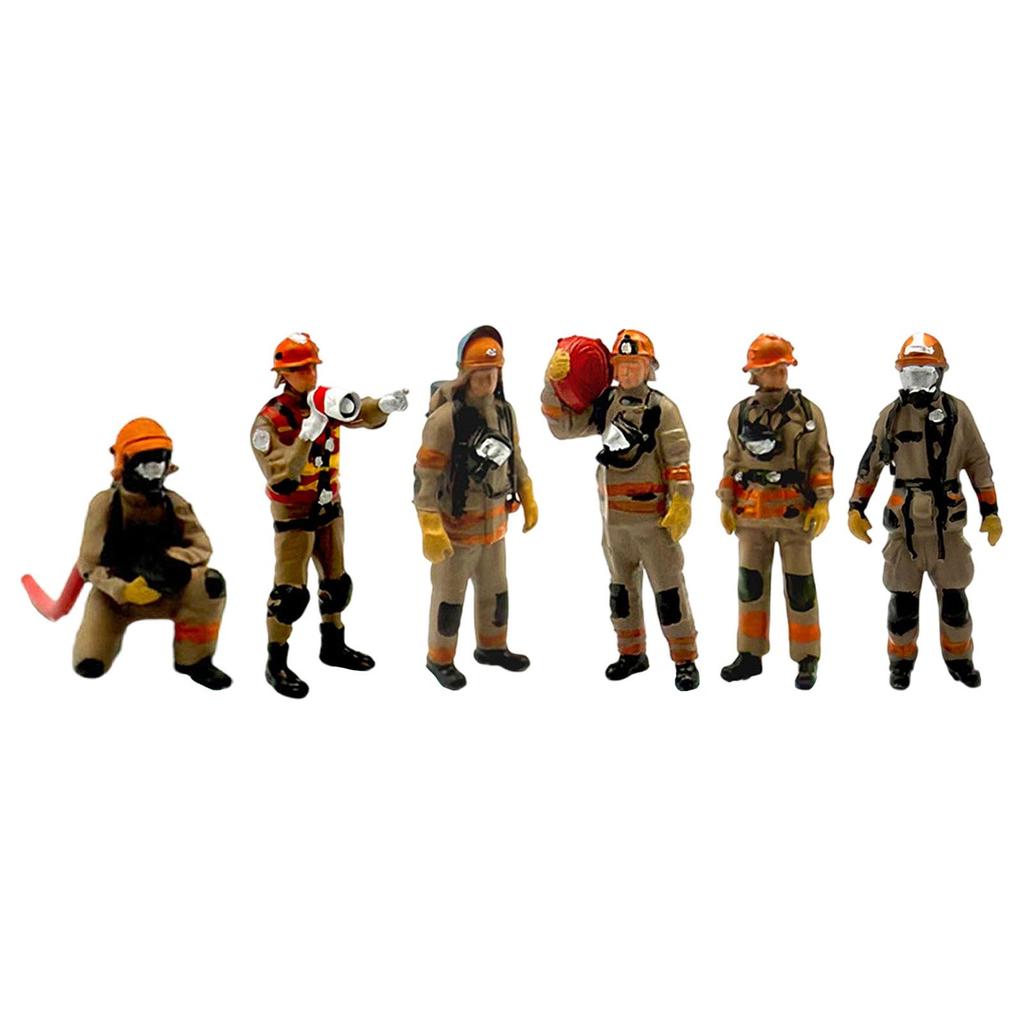 1/64 Firefighter Figures,Realistic,Mini Diorama Action Figures Tiny People Model for Scenery Landscape Diorama Decor Layout