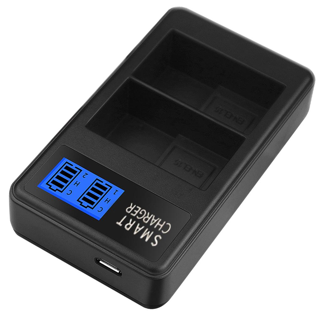 EN-EL15 LCD Double USB Charger for D500 D600 D610 D600E D7000 D7100 D7200 D800E Camera Charging Dock Accessories