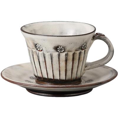 Coffee Cup X 210cc Powdered Shinogi Coffee Bowl Plate Pottery Mino Ware Made In Japan Ale-net 9 H6.7cm