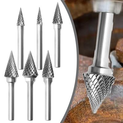 Fresa Rotativa Gambo 6mm Carburo di Tungsteno Doppio Taglio Fresa Rotativa Lima per Intaglio Legno Plastica Lavorazione Legno Testa Abrasiva Elettrica