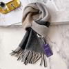 British Plaid 100 Cashmere Scarf Men's Winter Warmth Black and White Gray Business Scarf Men's