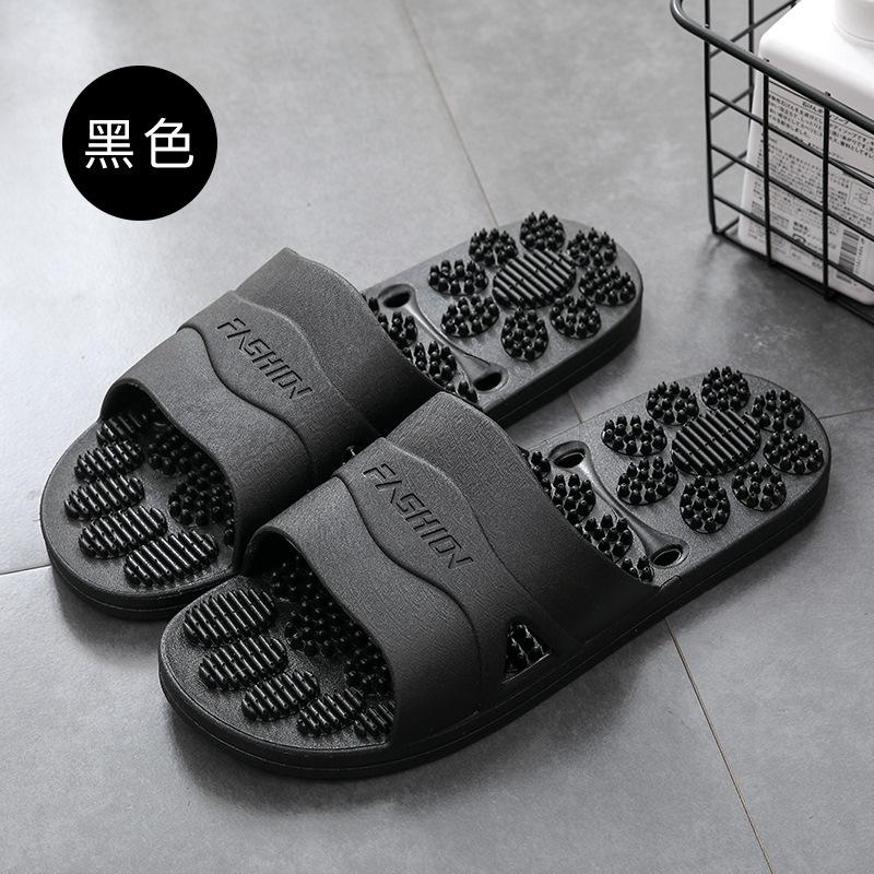 WaterLeaky Bathroom Slippers Massage sole Quick-drying Shower Hollow Out Indoor Soft PVC Shoes Anti-Slip Flip Flops Men Women