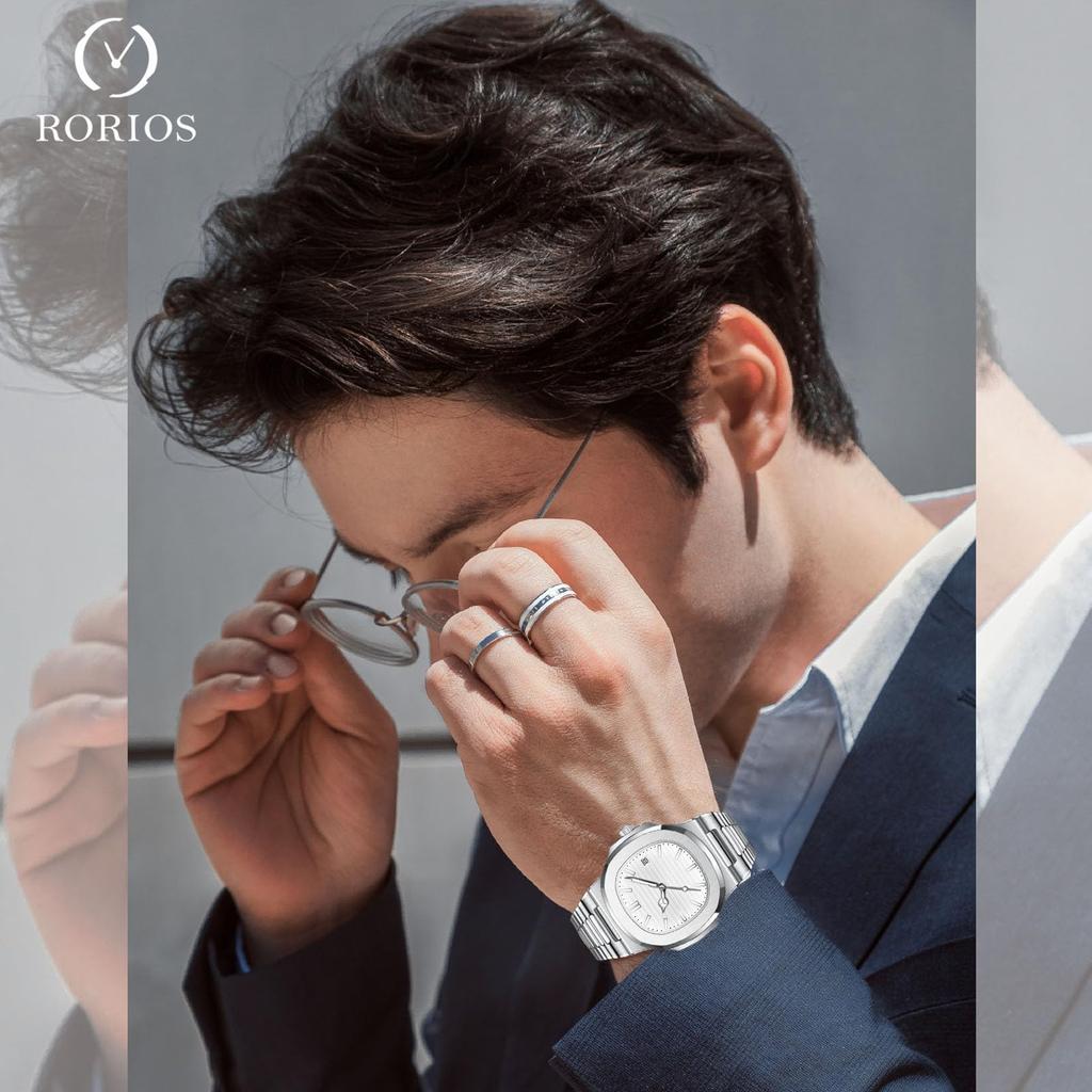 RORIOS Men's Watch Quartz Date Display Multifunction Luminous Lightweight Waterproof Casual Stylish Popular Simple Business Unisex Fashion Father's