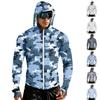 Men's Casual Raglan Sleeve Hooded Long Sleeve Sun Protection Jacket Full Zip Lightweight Outdoor Sports Windbreaker
