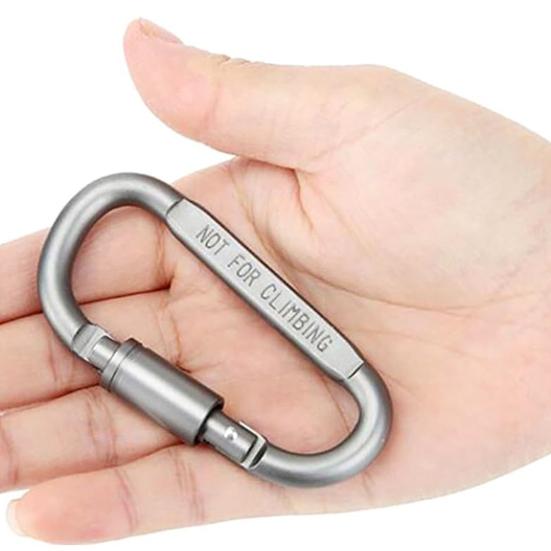 6Pcs Locking Carabiners D Ring Key Clip Spring Snap Hook Latch Hooks