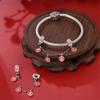 Red Series 925  Silver Camera Apple Heart-Shaped Koi Firecracker God Wealth Charm Fit DIY Bracelet Necklace Party Gifts