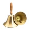 Loud Solid Brass Hand Call Bell Dinner Service Bell with Wooden Handle Brass Handbells Loud Ringing Bell Enduring