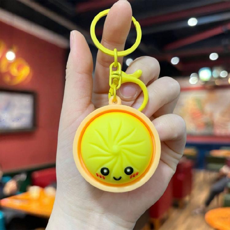 Miniature Steamed Bun Keyring Food Shaped Keychain Present For Friend Family Fashion Accessory for Backpack