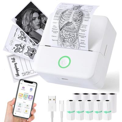 Thermo-Minidrucker, tragbarer tintenloser Aufkleber-Maker, Bluetooth-freier, kleiner Taschendrucker für Kinder, DIY-57-mm-Fotodruck