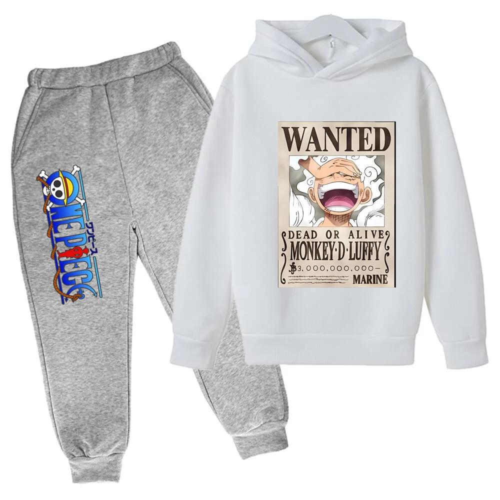Hot One Pieces Hoodie Set Kids Luffy Clothes Boys Girls Clothing Children's Jersey Sports Suit Autumn Hoodie Pants 2-piece Set