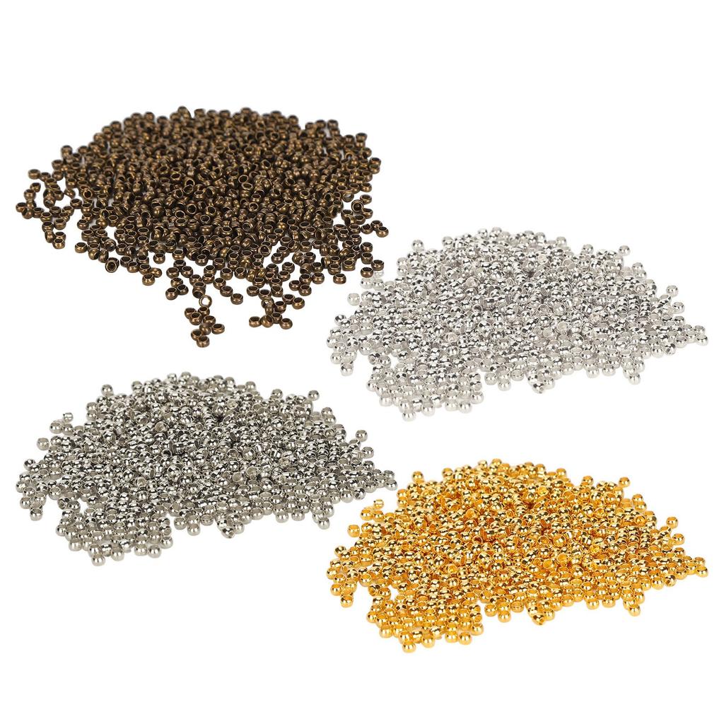 500Pcs Crimp Beads Round Spacer Loose Stopper Terminators Tips for Necklace Bracelet