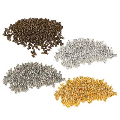 500 Stück Quetschperlen Runde Abstandshalter Lose Stopper Abschlüsse Spitzen für Halskette Armband