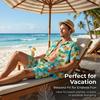 Herren Casual Locker Hemd Set Hawaiianische Küste 3D Digitaldruck Strand Kurzarm