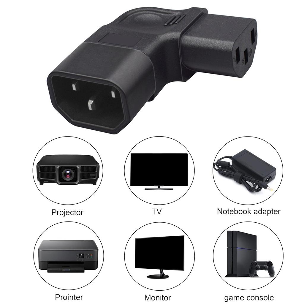 IEC320 C14 auf C13 Links Abgewinkelter Netzstecker Pflaumenblüte Stecker auf C13 Buchse Seitlich Abgewinkelter Konvertierungsstecker Adapter