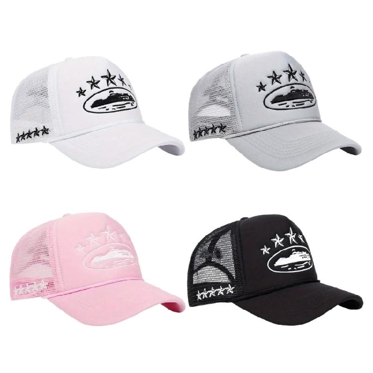 Trendy Adjustable Baseball Hat Cotton Sun Hat with Embroidery Pentagrams For Adult and Teens Daily Sport Activity Wear