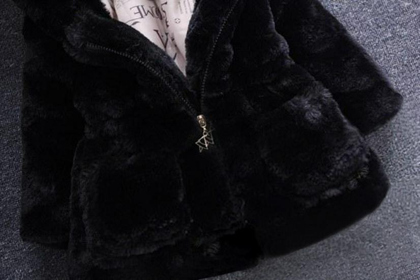 Autumn & Winter Furry Bunny Ear Sweater Coat for Toddlers and Girls - New Style Cotton Padding.